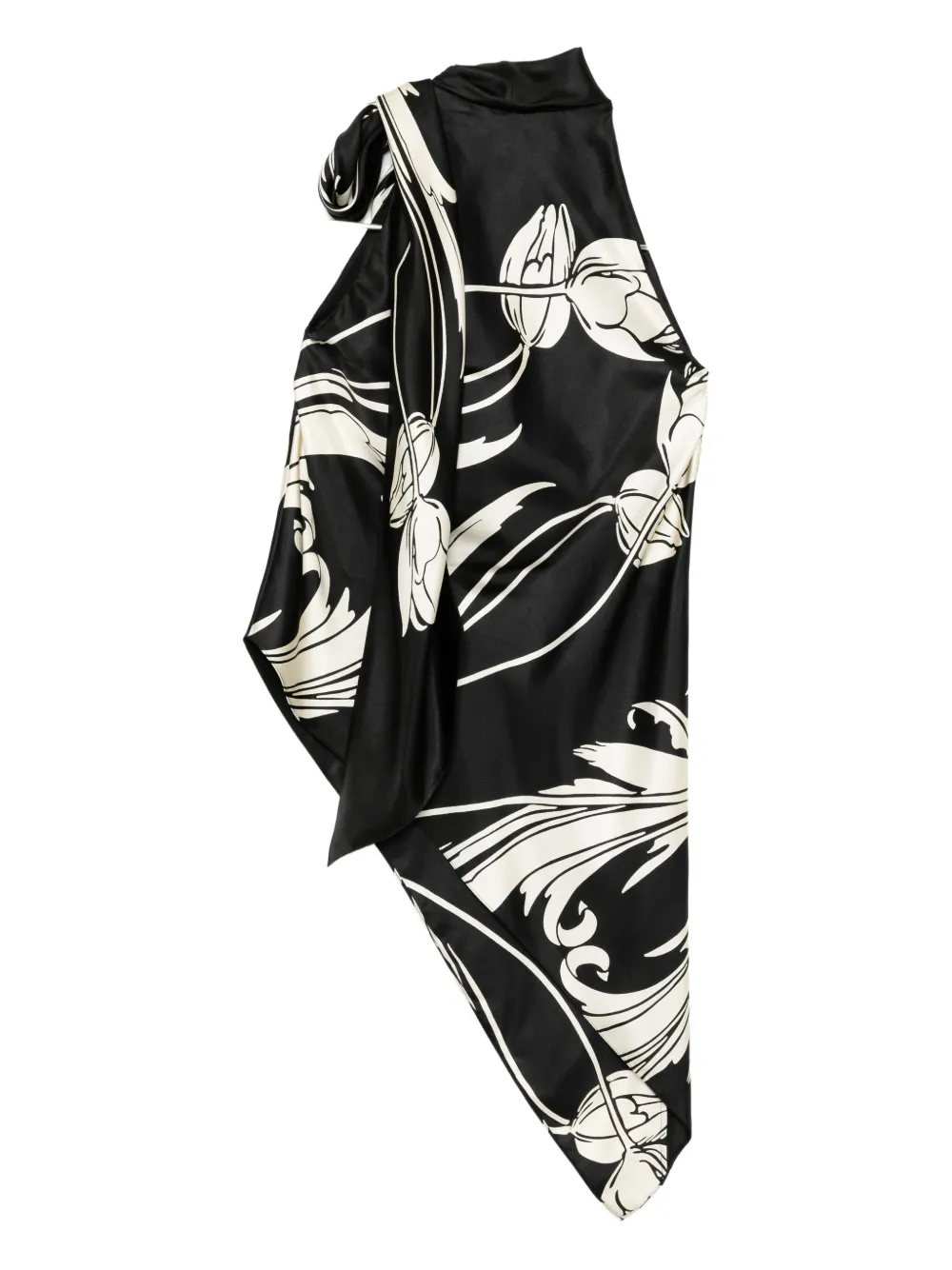 Monse Draped Scarf Top In Black
