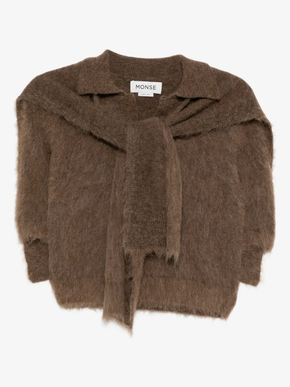 Monse knitted scarf top | Brown | Image 1