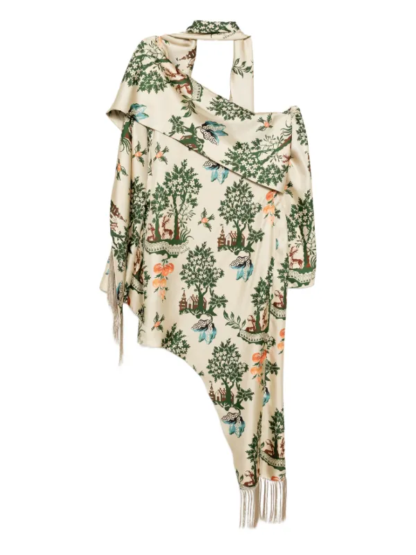 Monse Asymmetric-hem Scarf Dress - Neutrals