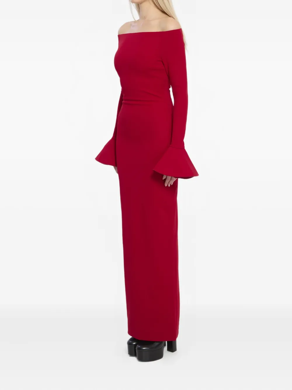 Solace London Anica maxi-jurk met flared cuffs - Rood