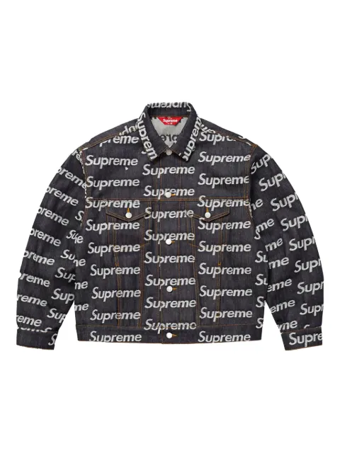 Supreme jacquard-logo denim jacket
