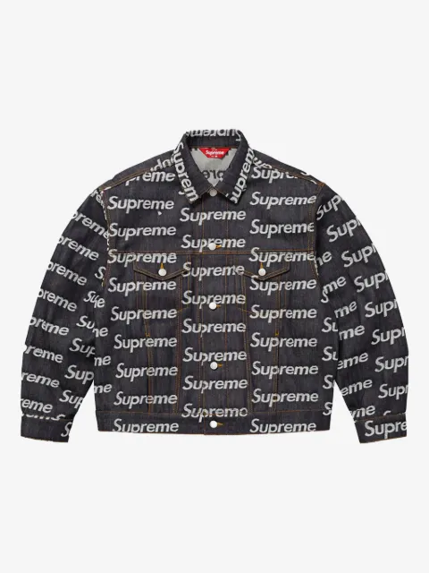 Supreme chamarra de mezclilla con logo en jacquard