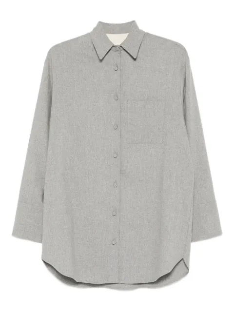 Alysi button long wool shirt