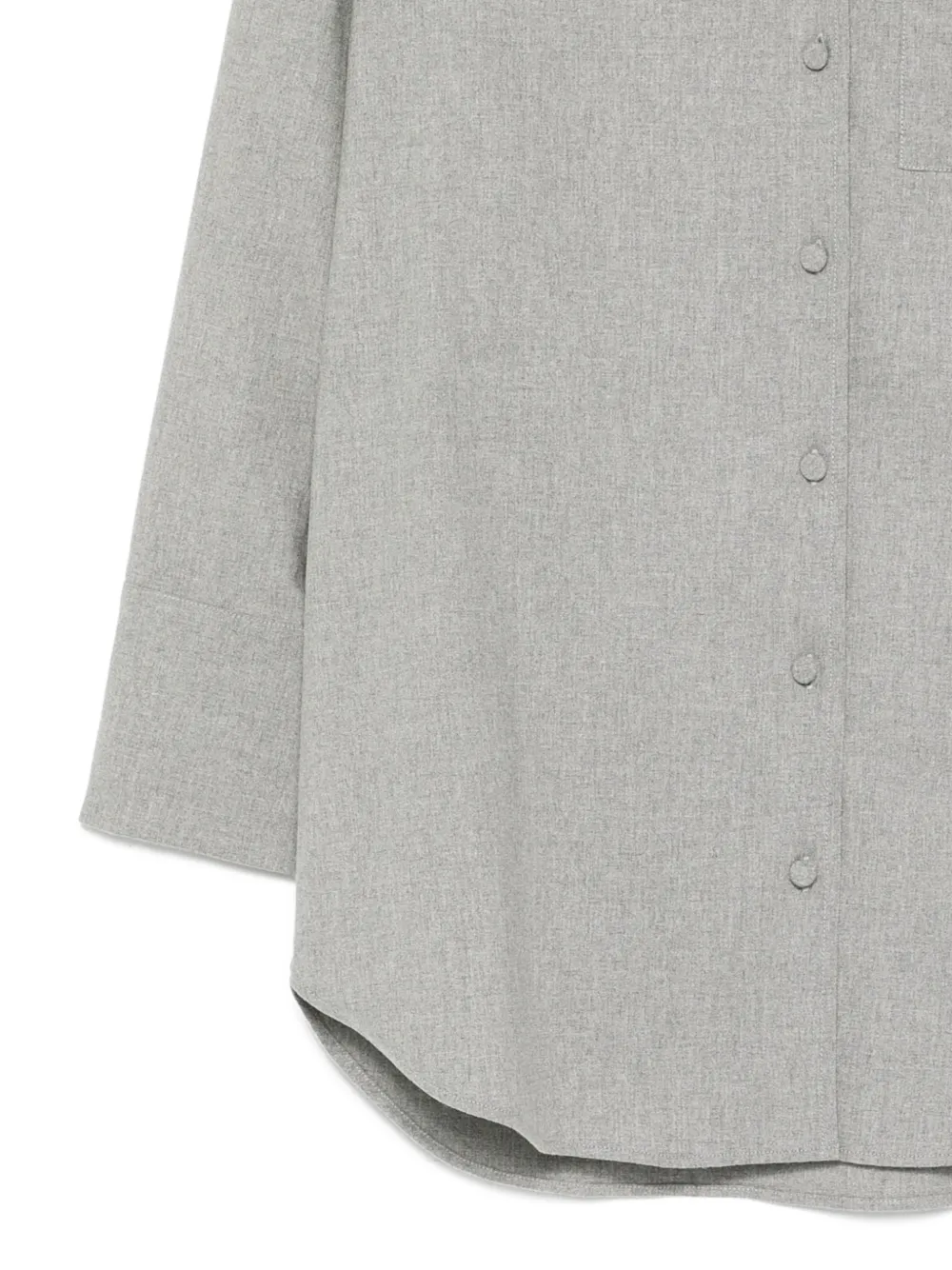 Alysi Button Long Wool Shirt In Gray