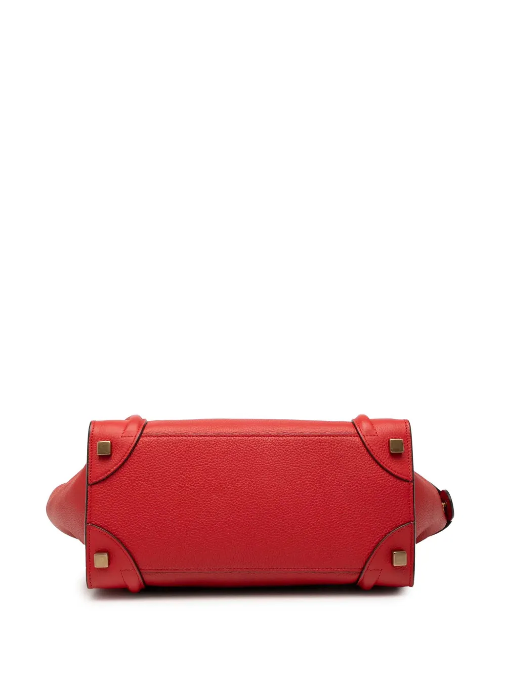 CELINE Pre-owned 2014 Micro Calfskin Luggage Tote Handbag In Red