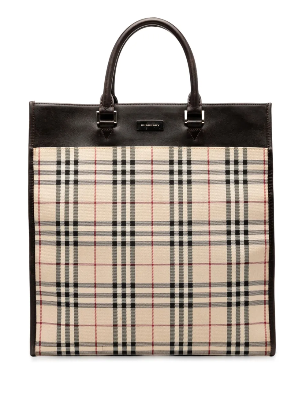 Burberry Pre-Owned 2000-2017 ハウスチェック キャンバス トートバッグ - ブラウン Burberry Pre-Owned 2000-2017 ハウスチェック キャンバス トートバッグ - ブラウン