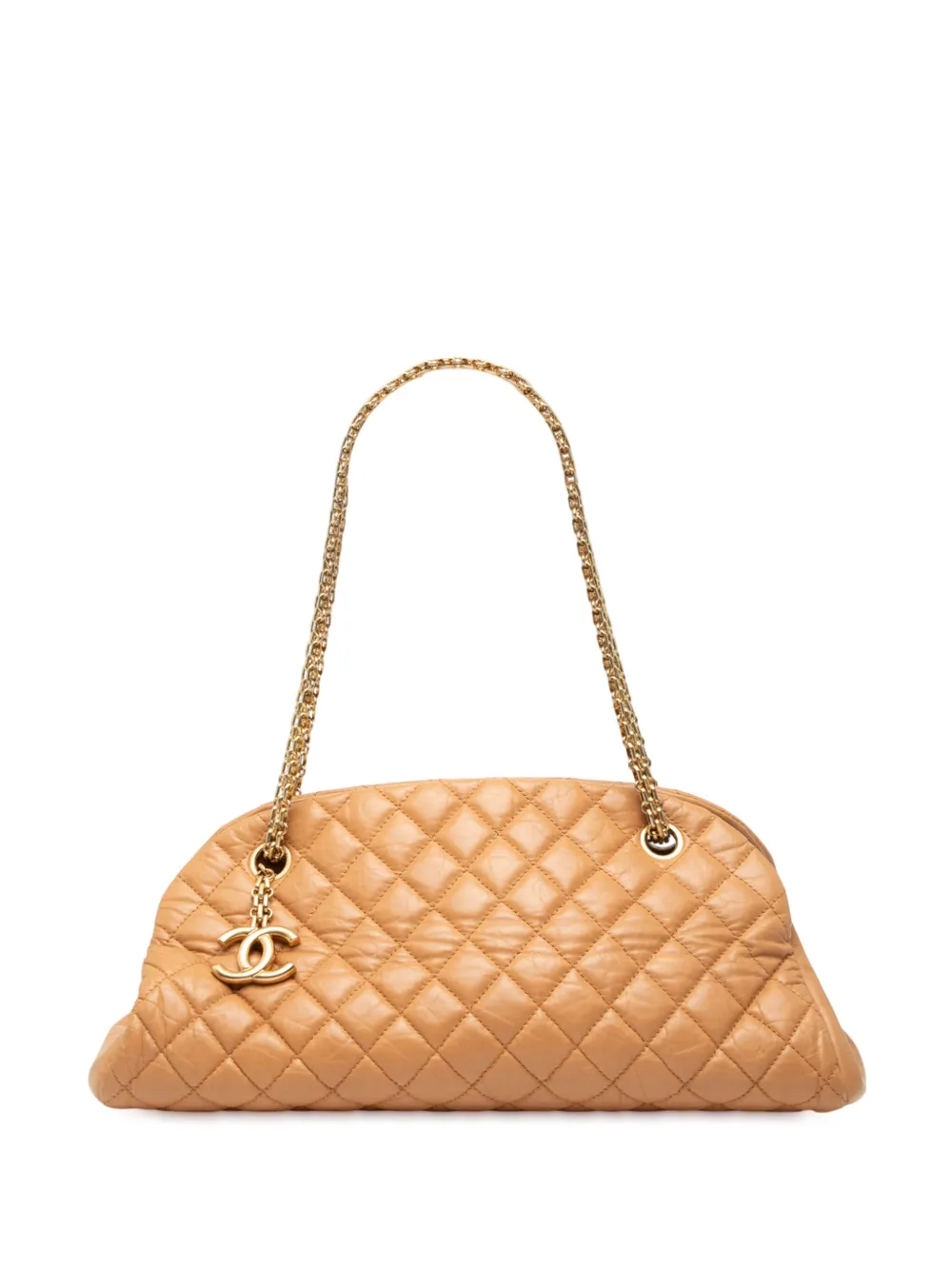 CHANEL Pre-Owned 2010-2011 ミディアム ラムスキン ジャスト マドモアゼル ボウリングバッグ ショルダーバッグ - CHANEL Pre-Owned 2010-2011 ミディアム ラムスキン ジャスト マドモアゼル ボウリングバッグ ショルダーバッグ -