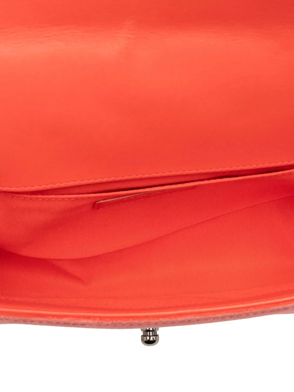 Pre-owned Chanel 2015-2016 Old Medium Quilted Velvet Boy Flap Crossbody Bag In Orange