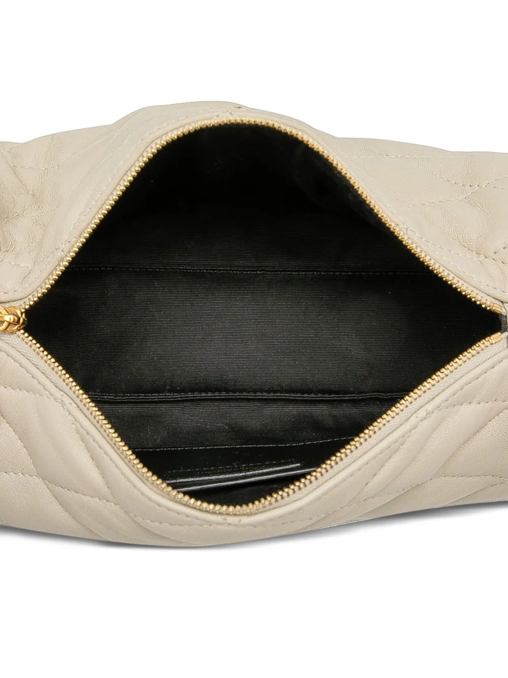 Pre-owned Saint Laurent 2022 Small Quilted Lambskin Sade Tube Bag Shoulder Bag In White