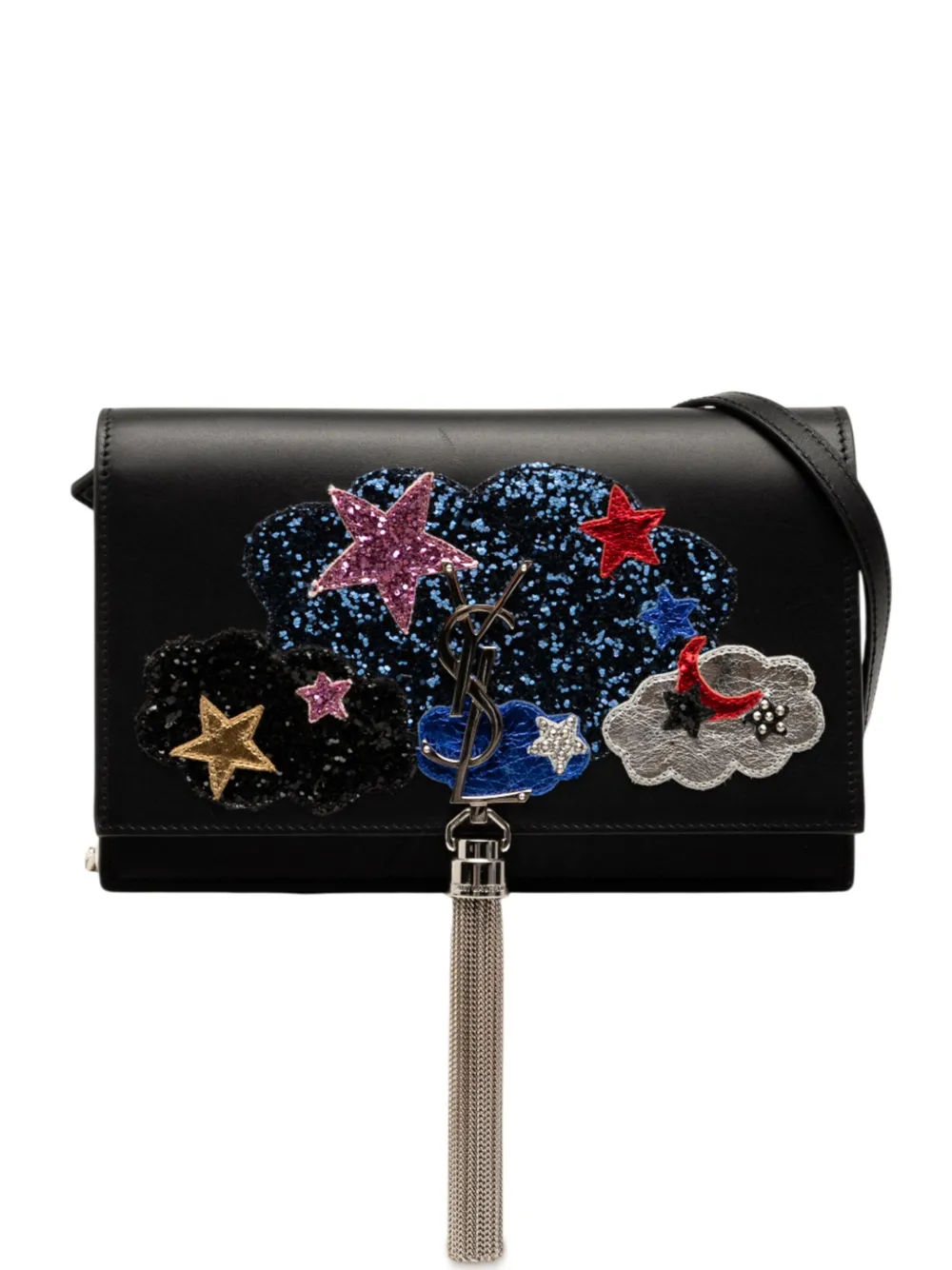 Saint Laurent Pre-Owned 2016 カーフスキン クラウドスターアップリケ クラシック モノグラム ケイト タッセル