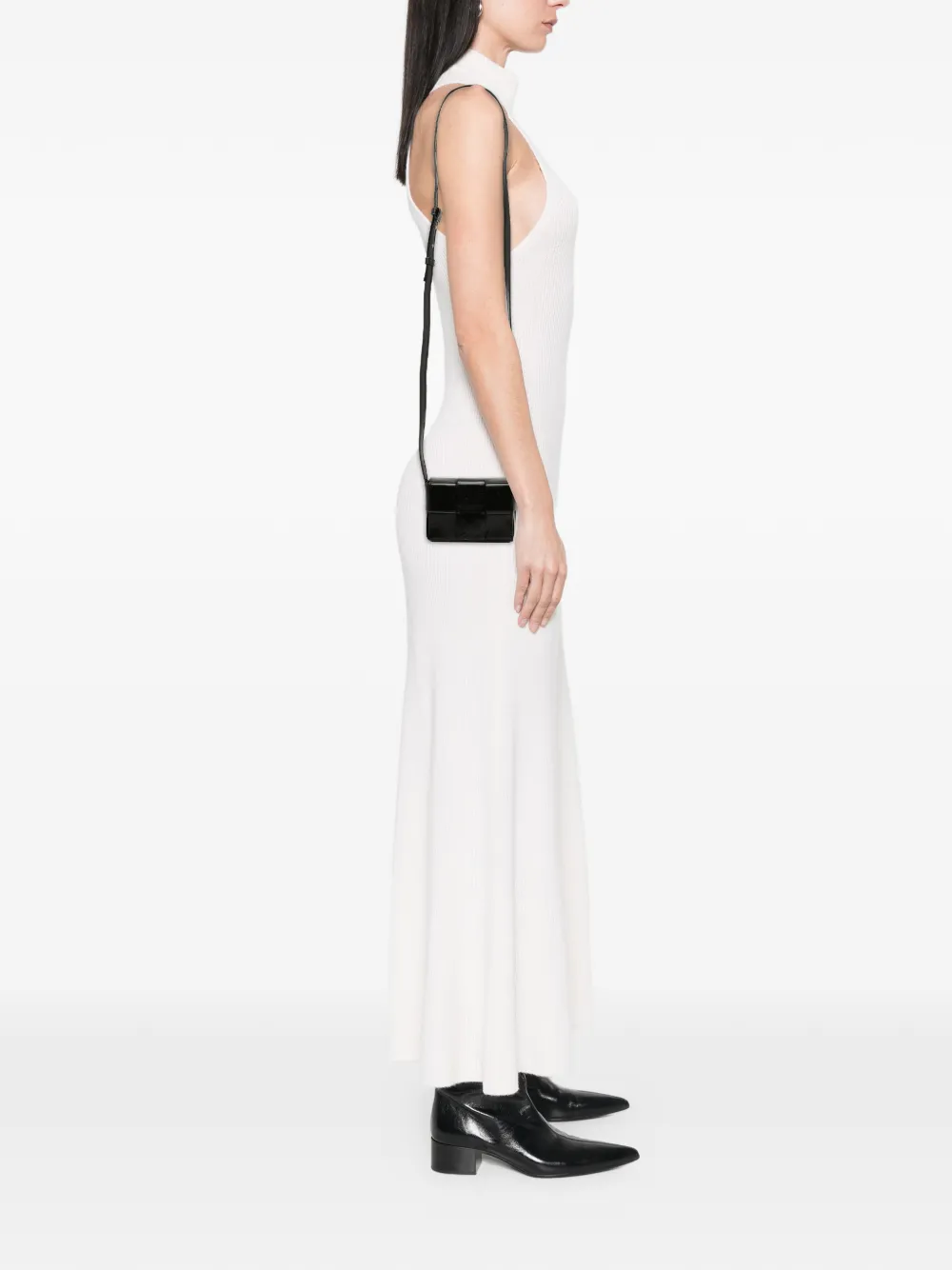 BOTTEGA VENETA Pre-owned 2012-2025 Candy Paper Calfskin Intrecciato Cassette Crossbody Bag In Black