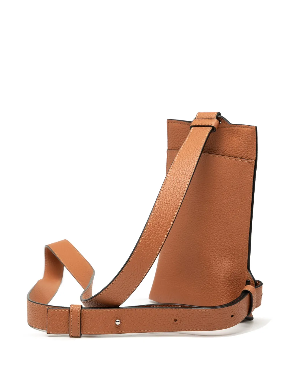 Pre-owned Loewe 2000-2020 Soft Grained Calfskin Vertical T Pocket Crossbody Bag In Brown