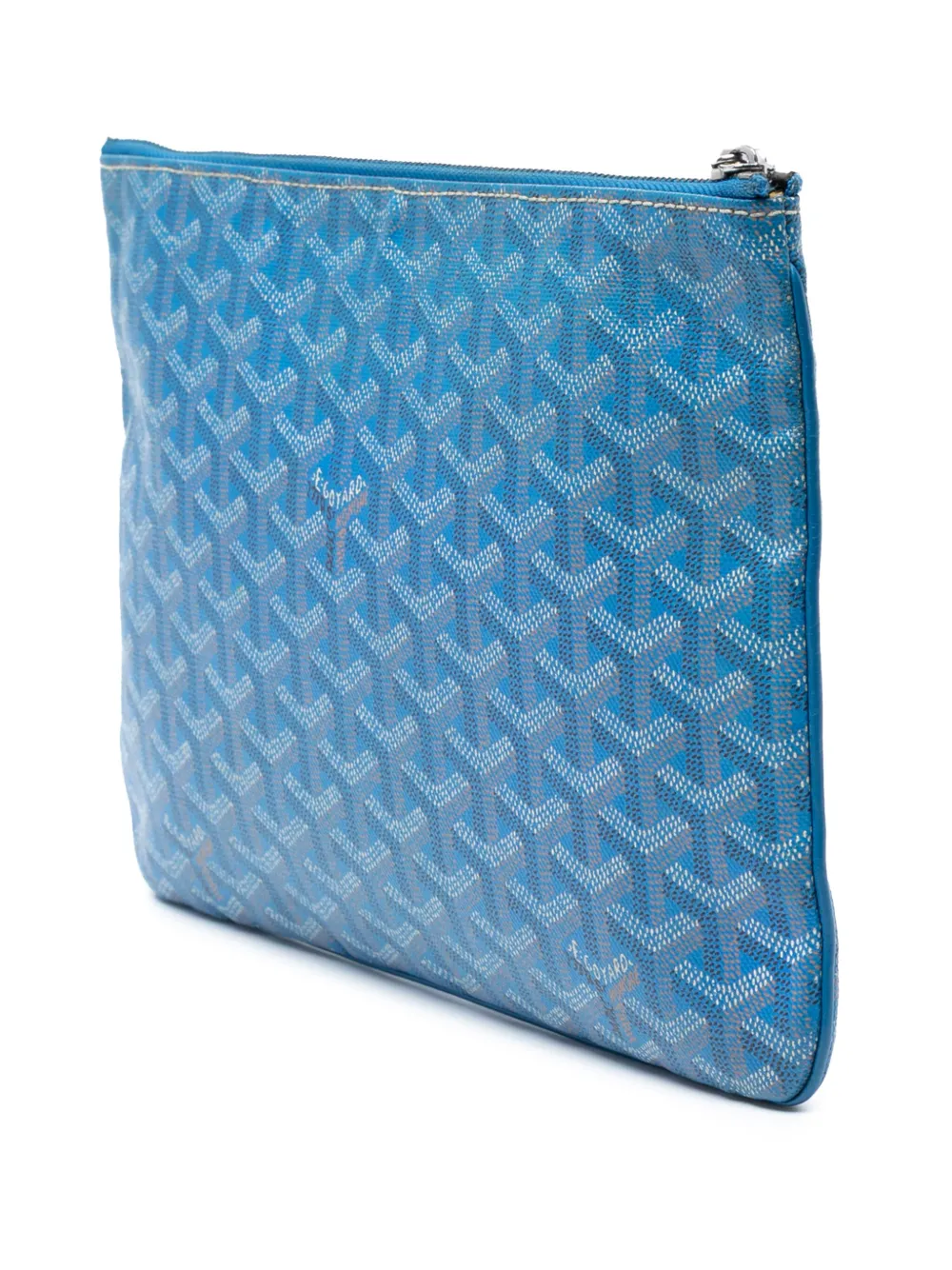 Pre-owned Goyard 2015 Ine Senat Mm Clutch Bag In Blue