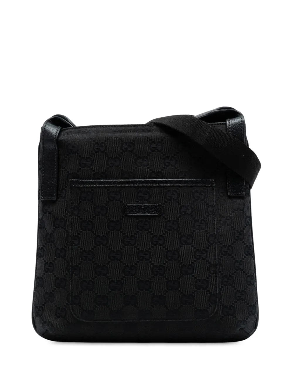 Pre-owned Gucci 2000-2015 Gg Canvas Crossbody Bag In Black