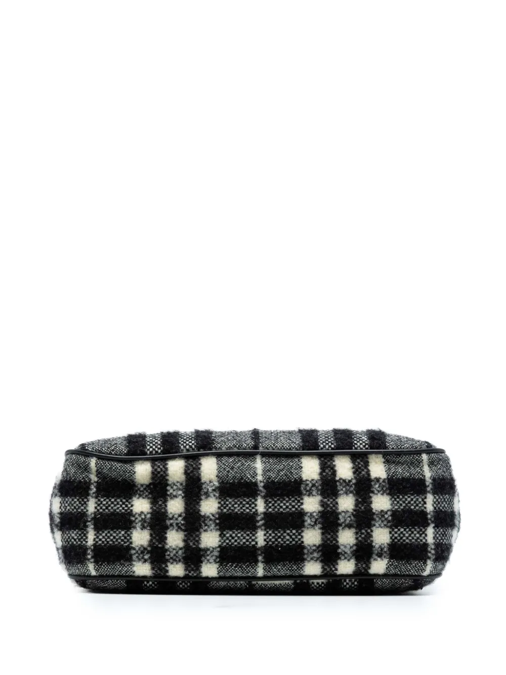 BURBERRY Pre-owned 20th Century Vintage Check Wool Shoulder Bag In Black