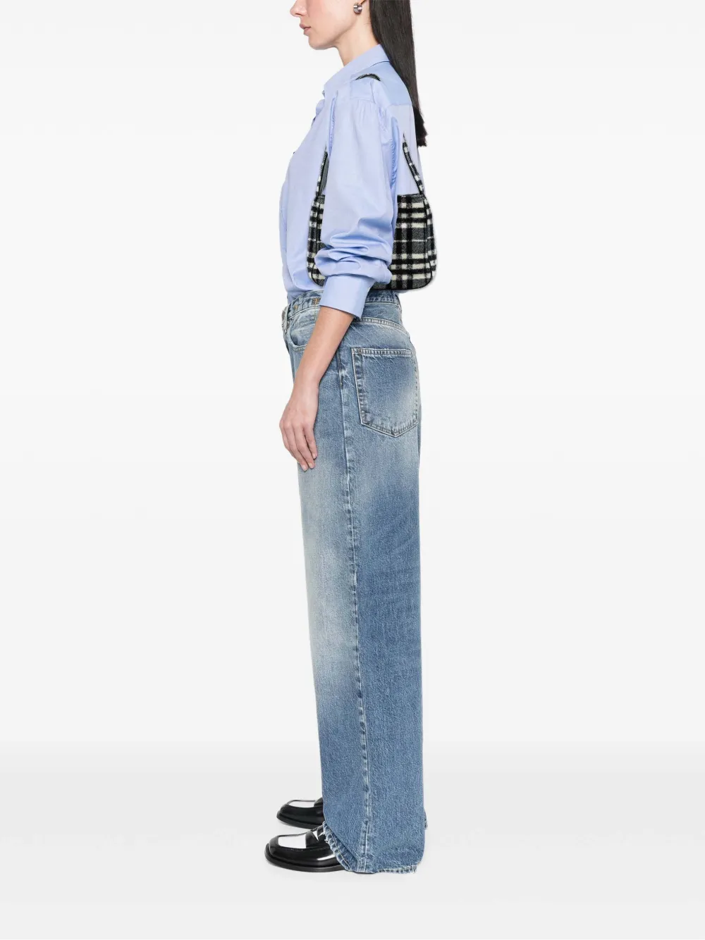 BURBERRY Pre-owned 20th Century Vintage Check Wool Shoulder Bag In Black