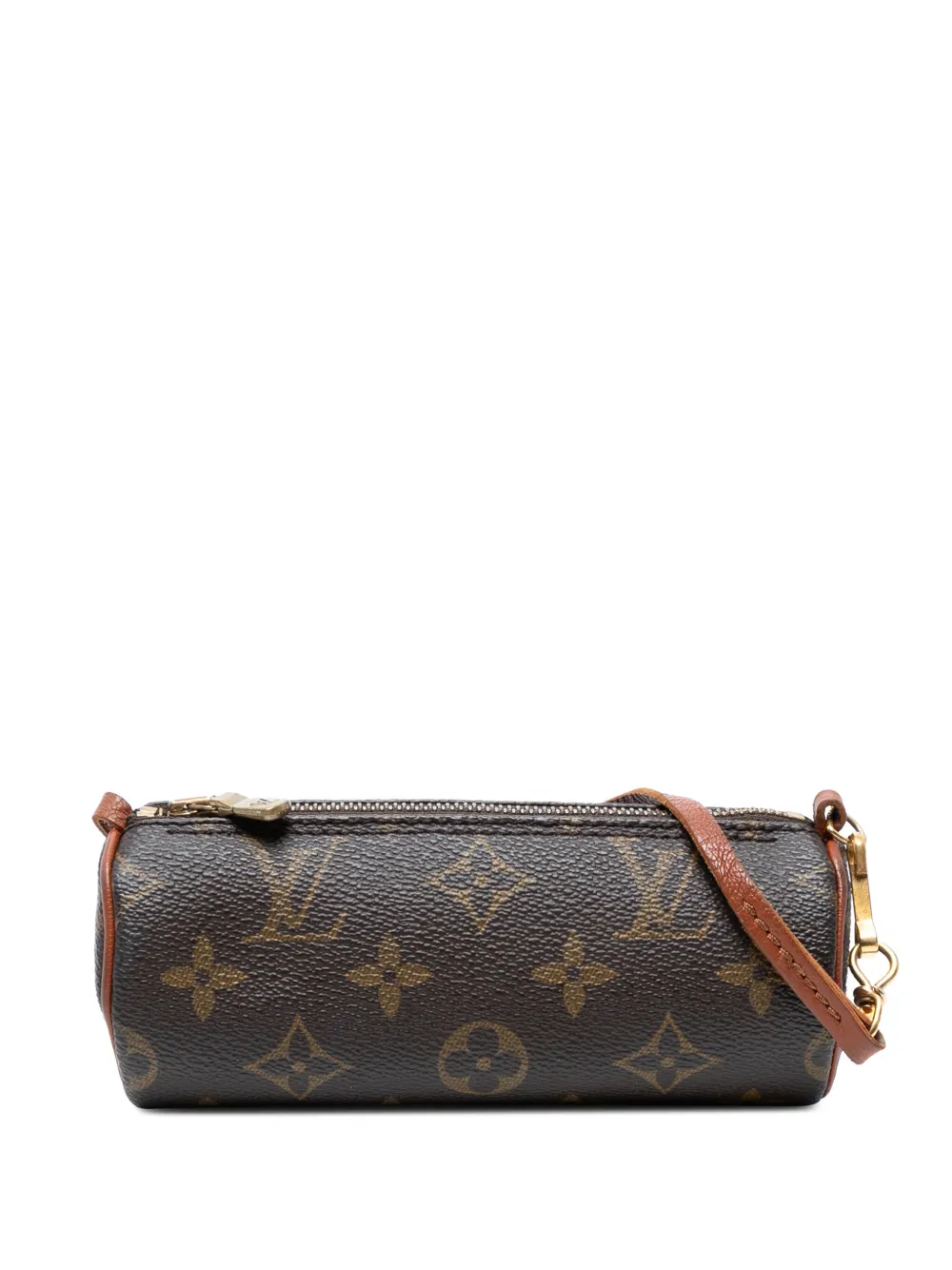 Pre-owned Louis Vuitton 1990-2025 Monogram Papillon Pochette Handbag In Brown