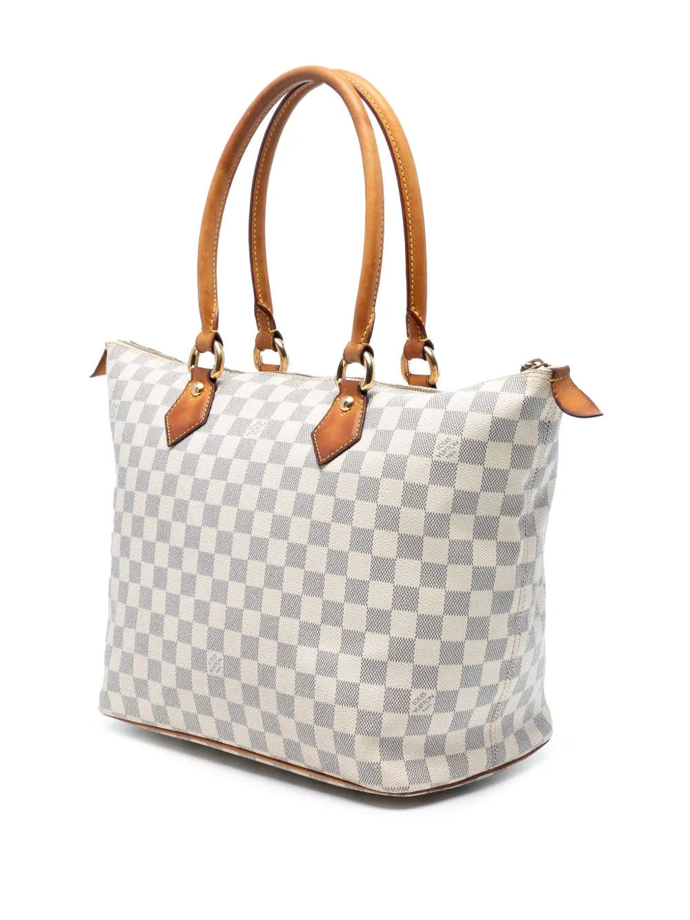 Pre-owned Louis Vuitton 2007 Damier Azur Saleya Mm Tote Bag In White