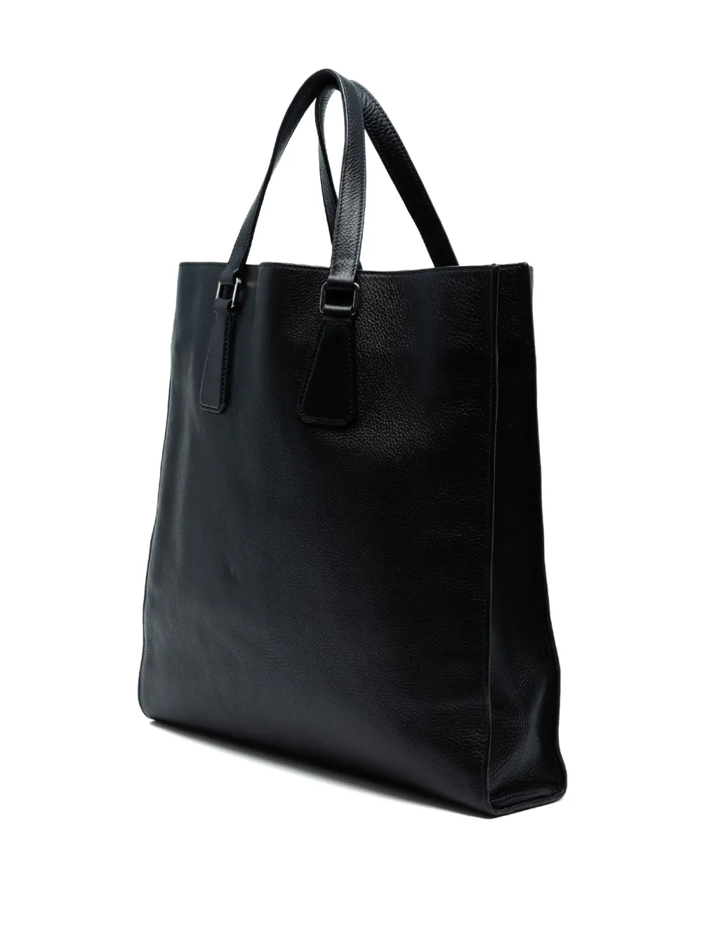 Pre-owned Prada 2021-2025 Vitello Phenix Open Convertible Tote Satchel In Black