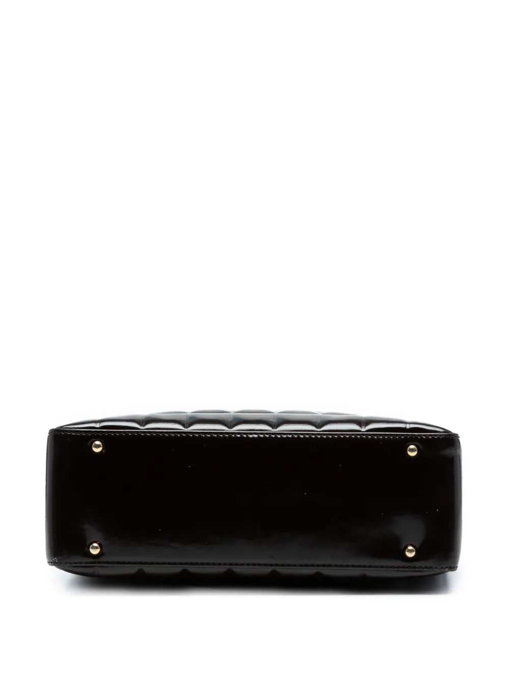 CHANEL Pre-owned 2002-2003 Cc Chocolate Bar Patent Shoulder Bag In Brown