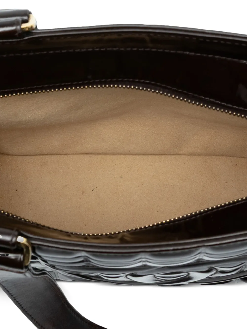 CHANEL Pre-owned 2002-2003 Cc Chocolate Bar Patent Shoulder Bag In Brown