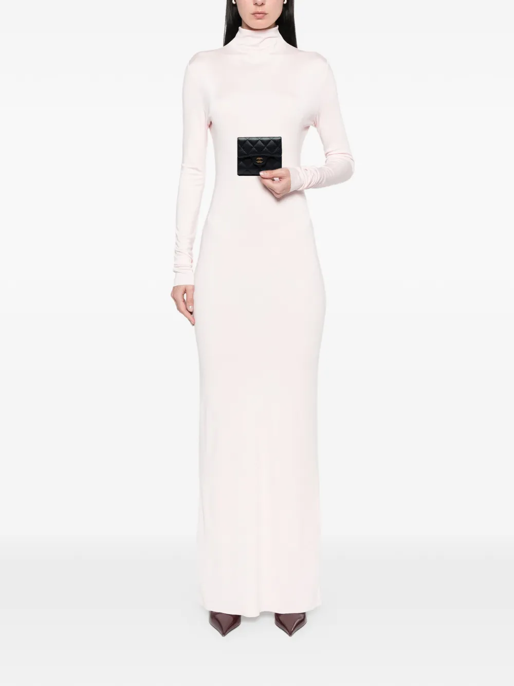 Pre-owned Chanel 2017-2018 Cc Quilted Caviar Compact Flap Wallet Small Wallets In Black