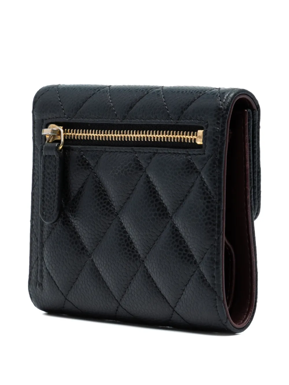 CHANEL Pre-Owned 2017-2018 CC Quilted Caviar Compact Flap Wallet small wallets | Image 2