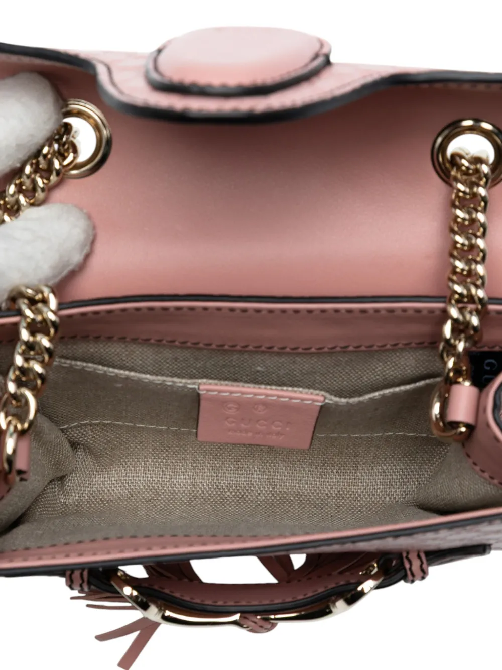 Pre-owned Gucci 2016-2025 Mini Microssima Emily Crossbody Bag In Pink