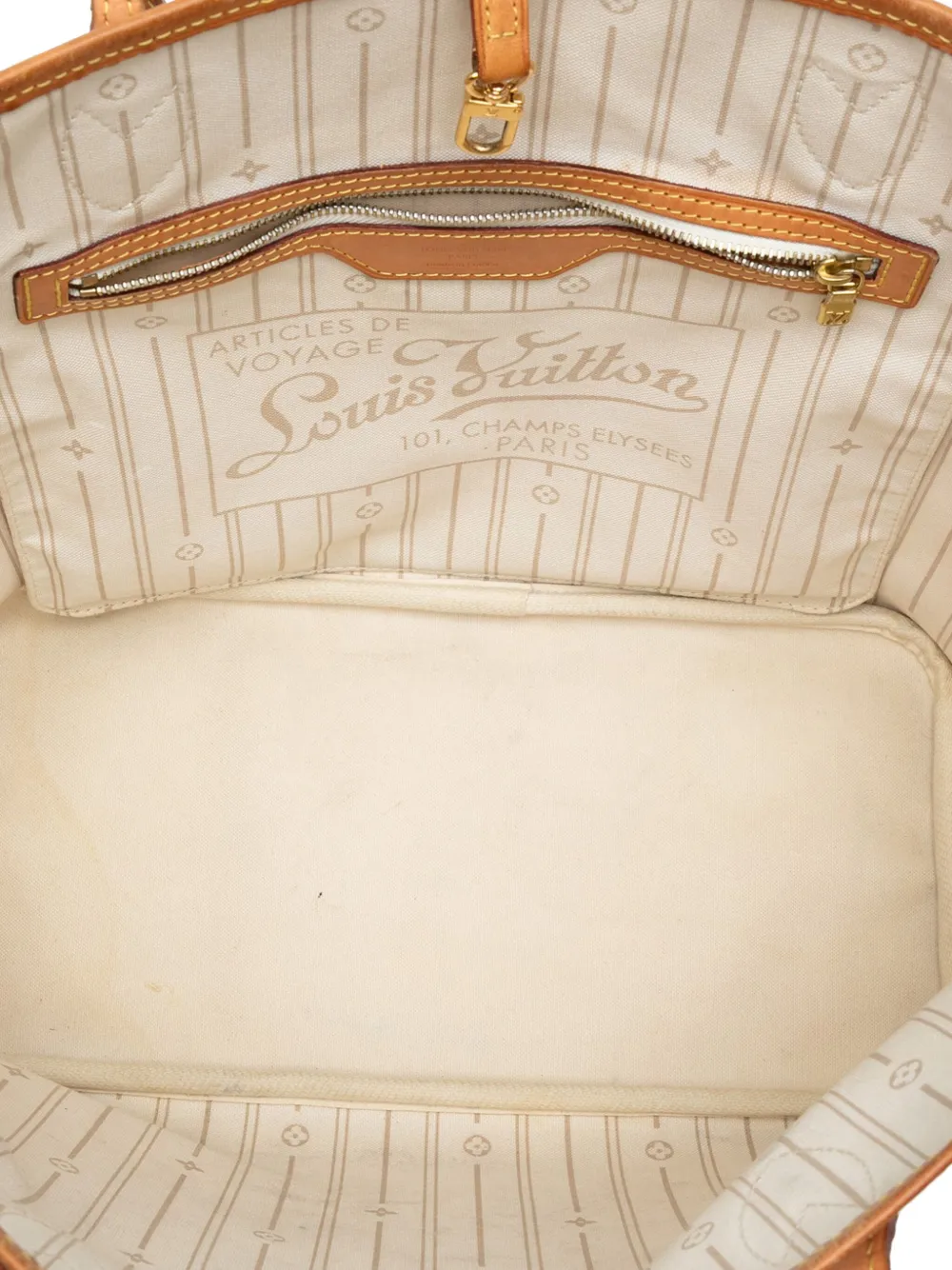 LOUIS VUITTON Pre-owned 2012 Damier Azur Neverfull Mm Tote Bag In White