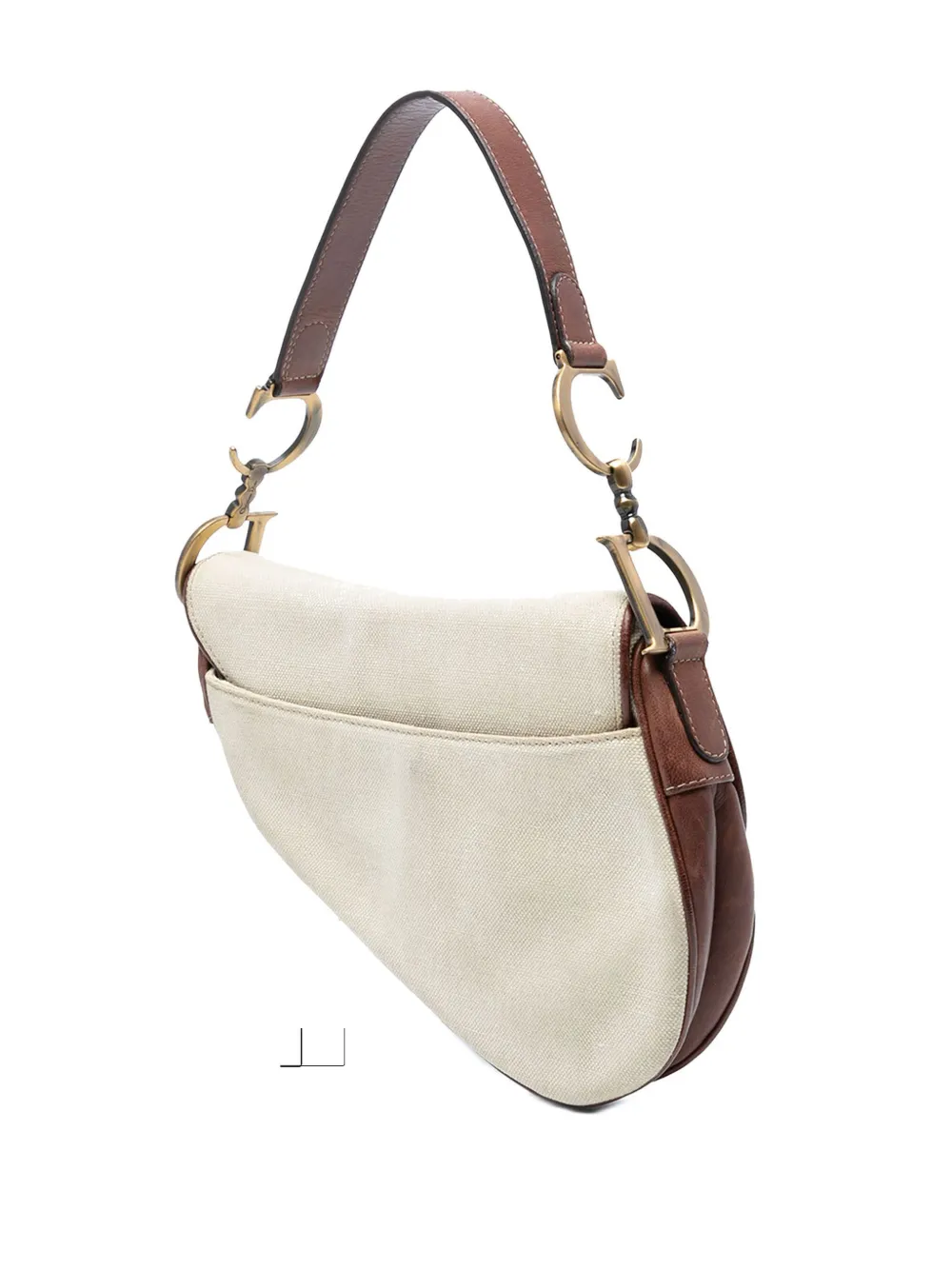 DIOR Pre-owned 2002 Canvas Saddle Bag Shoulder Bag In Brown