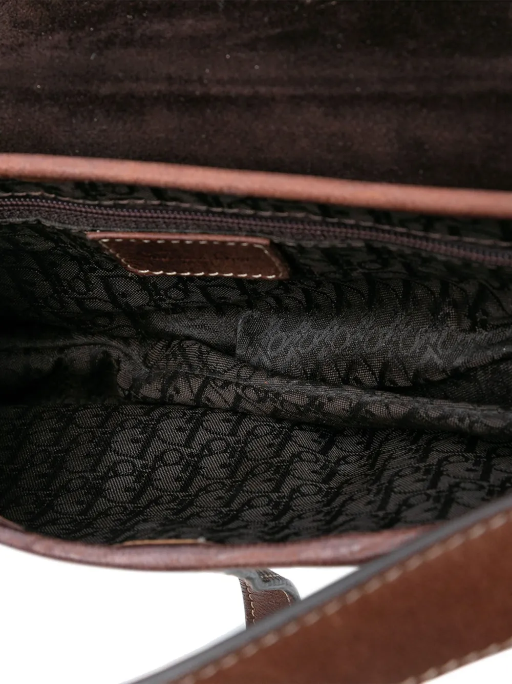DIOR Pre-owned 2002 Canvas Saddle Bag Shoulder Bag In Brown