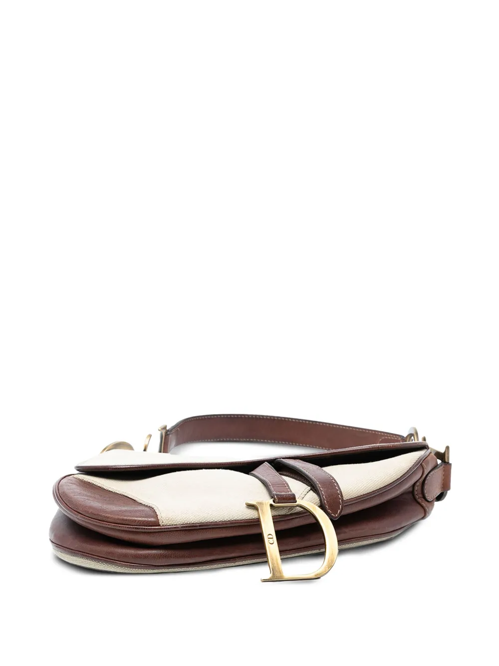 DIOR Pre-owned 2002 Canvas Saddle Bag Shoulder Bag In Brown