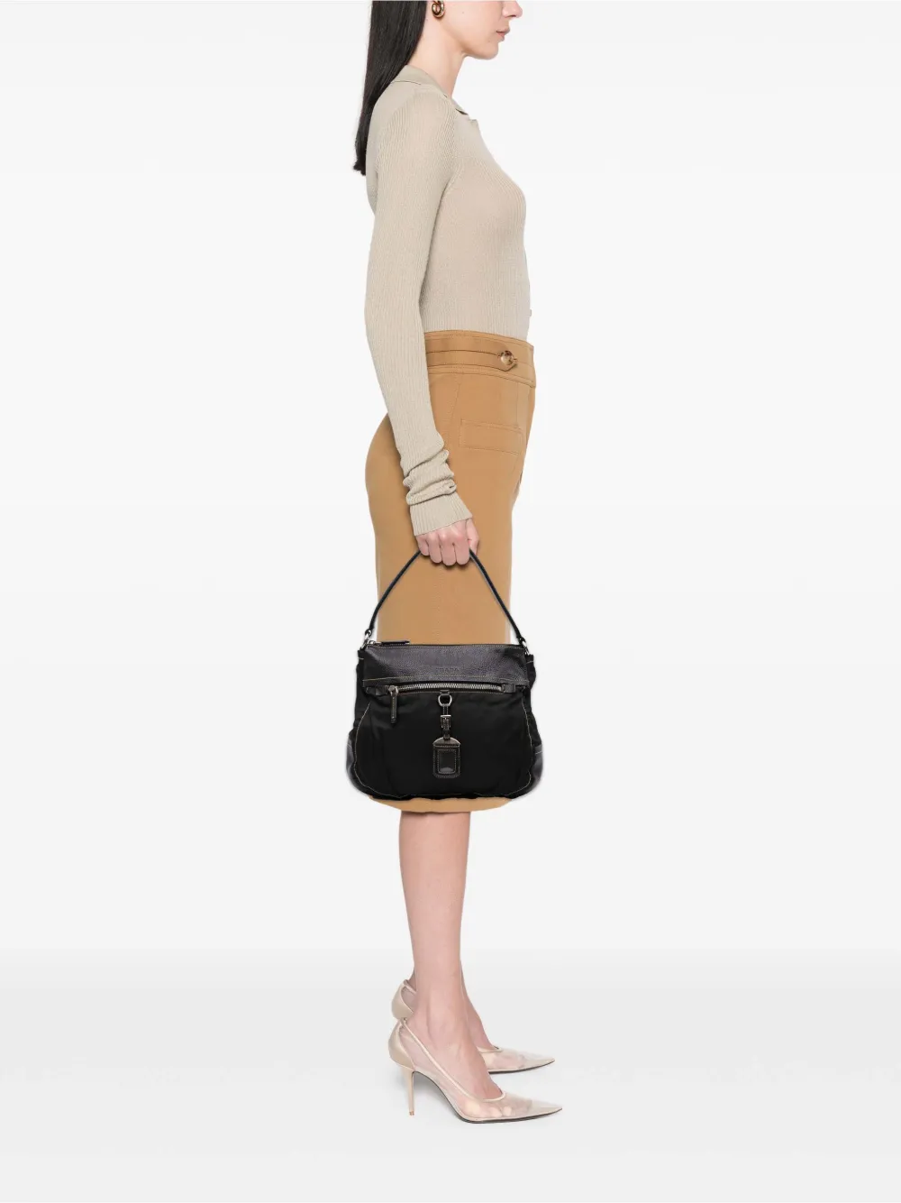 Prada Pre-Owned 2000-2013 Leather and Tessuto shoulder bag | Pre-Owned | Image 2