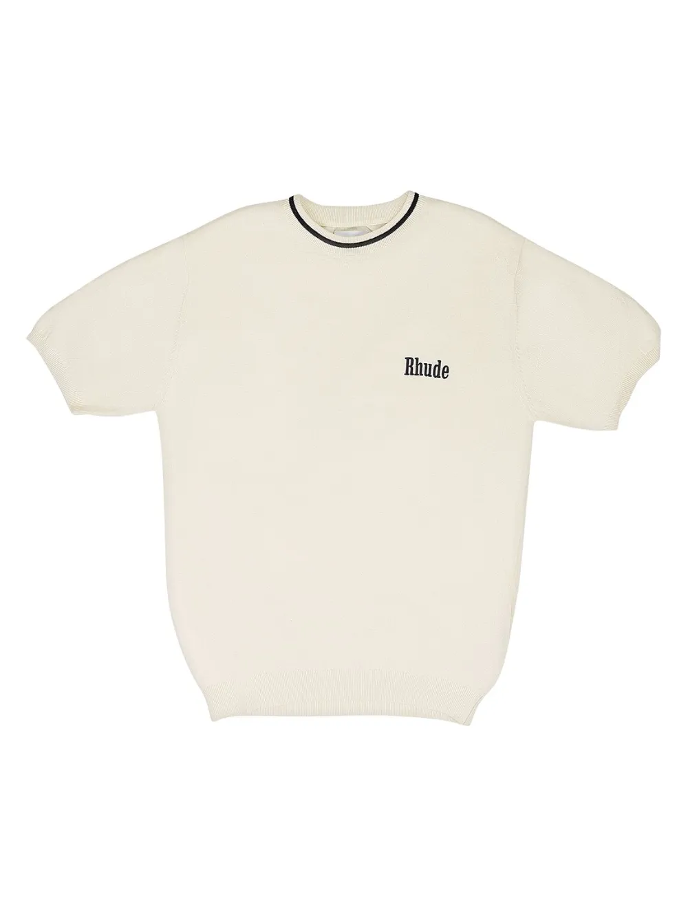 RHUDE logo-detail ribbed-knit T-shirt - ニュートラル