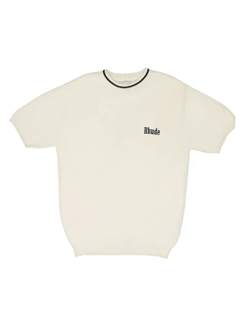 RHUDE logo-detail ribbed-knit T-shirt