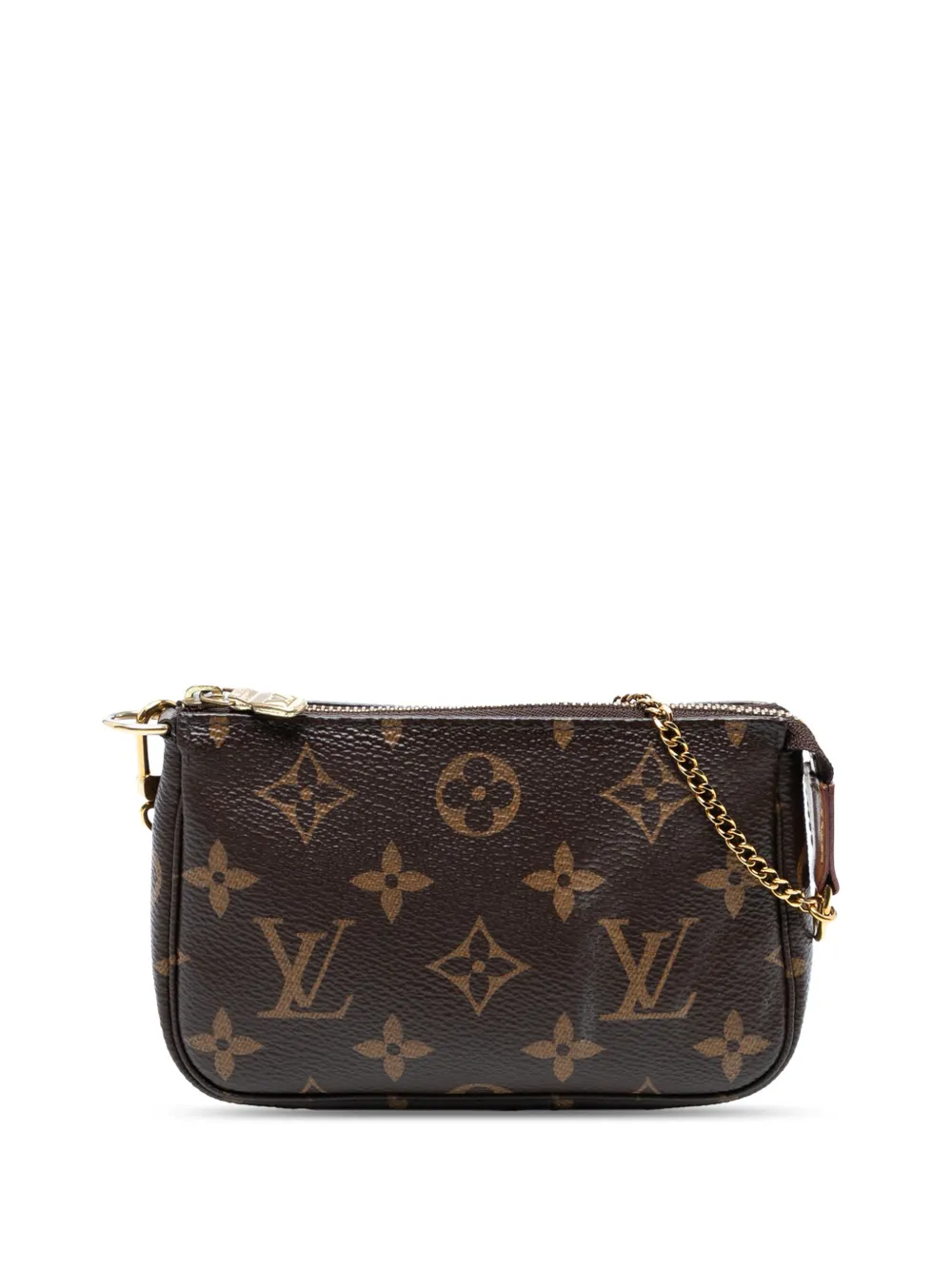 Pre-owned Louis Vuitton 2019 Monogram Mini Pochette Accessoires Handbag In Brown