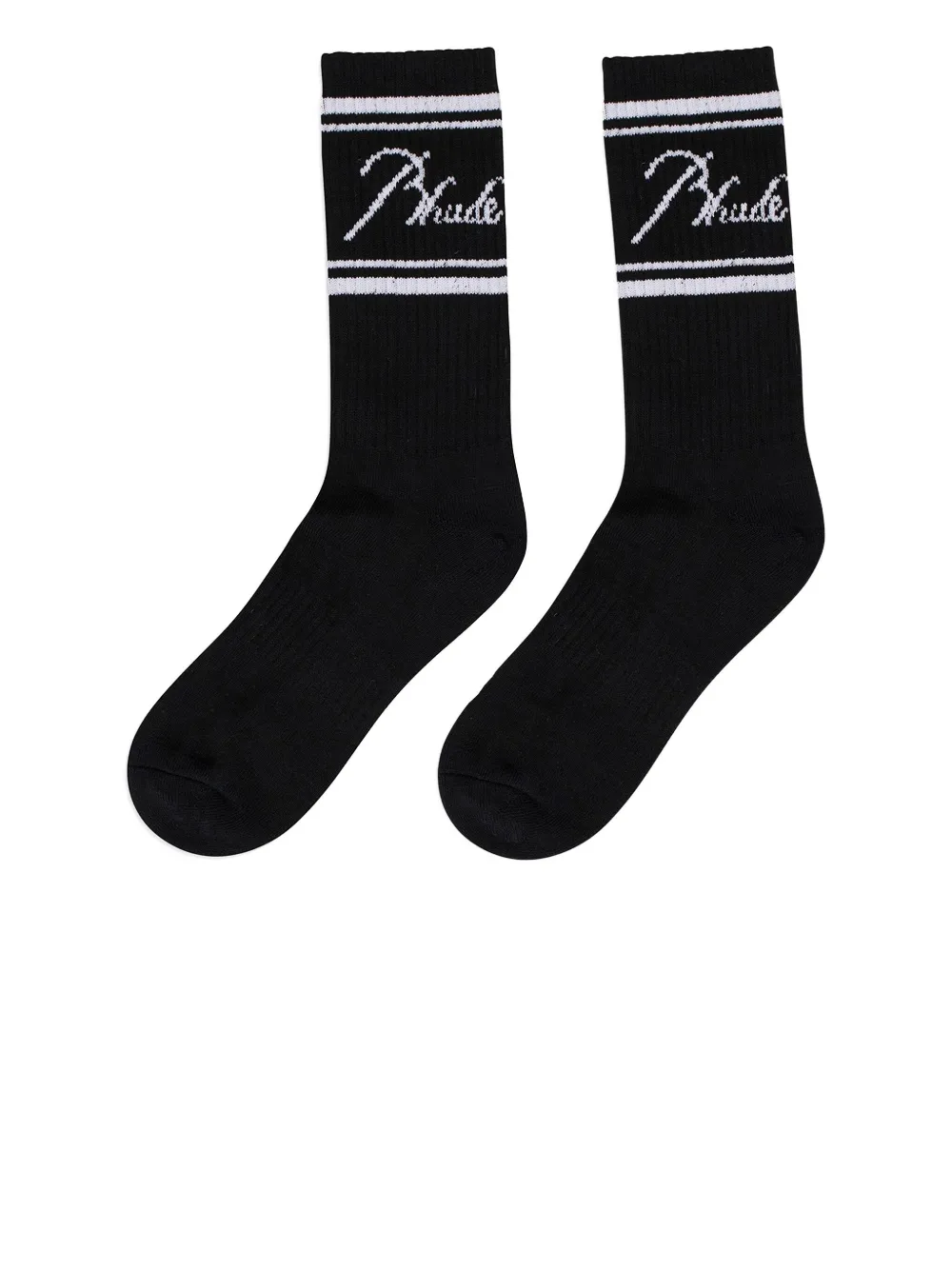 RHUDE logo script socks - Nero