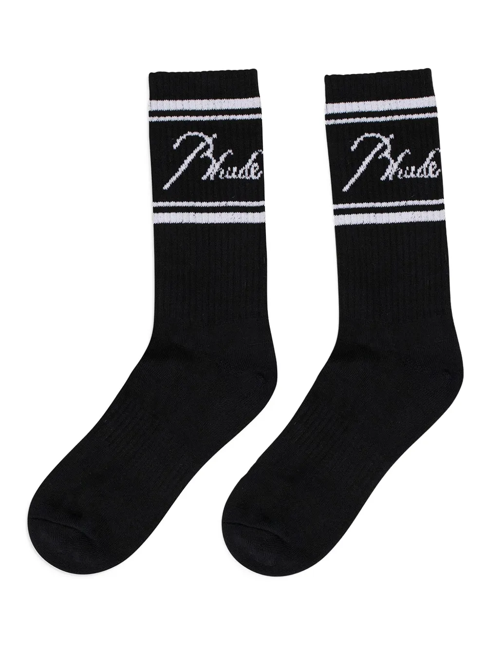 RHUDE logo script socks | Black | Image 1