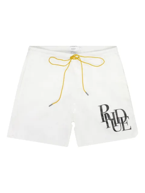 RHUDE shorts de playa con logo