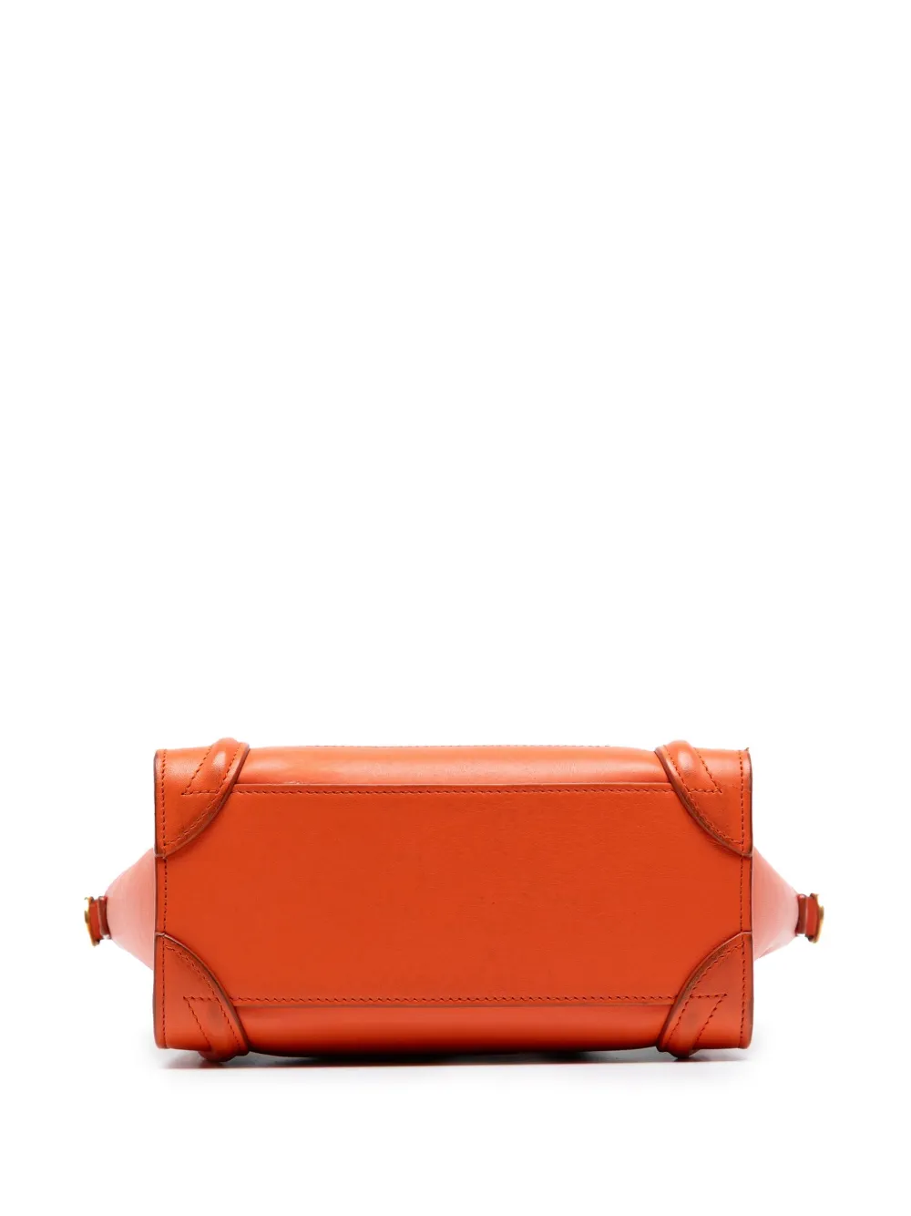 CELINE Pre-owned 2014 Nano Leather Luggage Tote Satchel In Orange