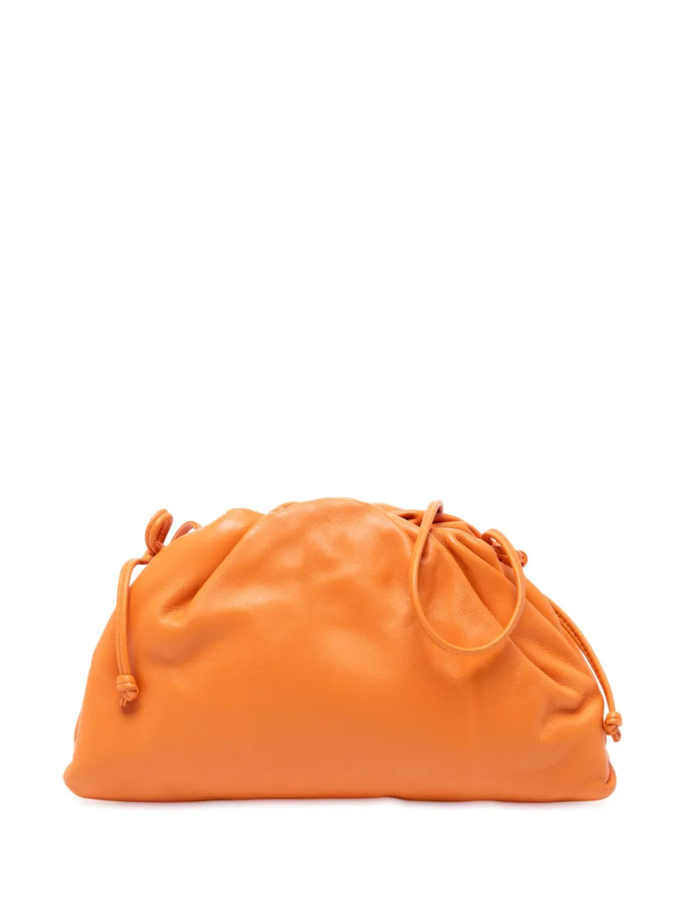 Pre-owned Bottega Veneta 2012-2025 Lambskin The Mini Pouch Crossbody Bag In Orange