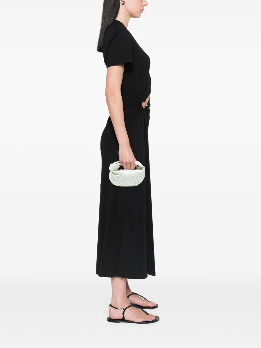 Pre-owned Bottega Veneta 2012-2025 Mini Patent Intrecciato Jodie Hobo Bag In White