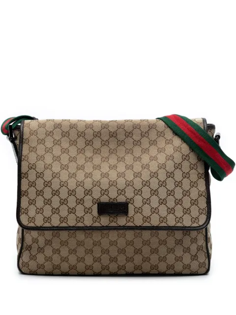Gucci Pre-Owned 2016-2025 GG Canvas Web Flap Messenger Bag crossbody bag