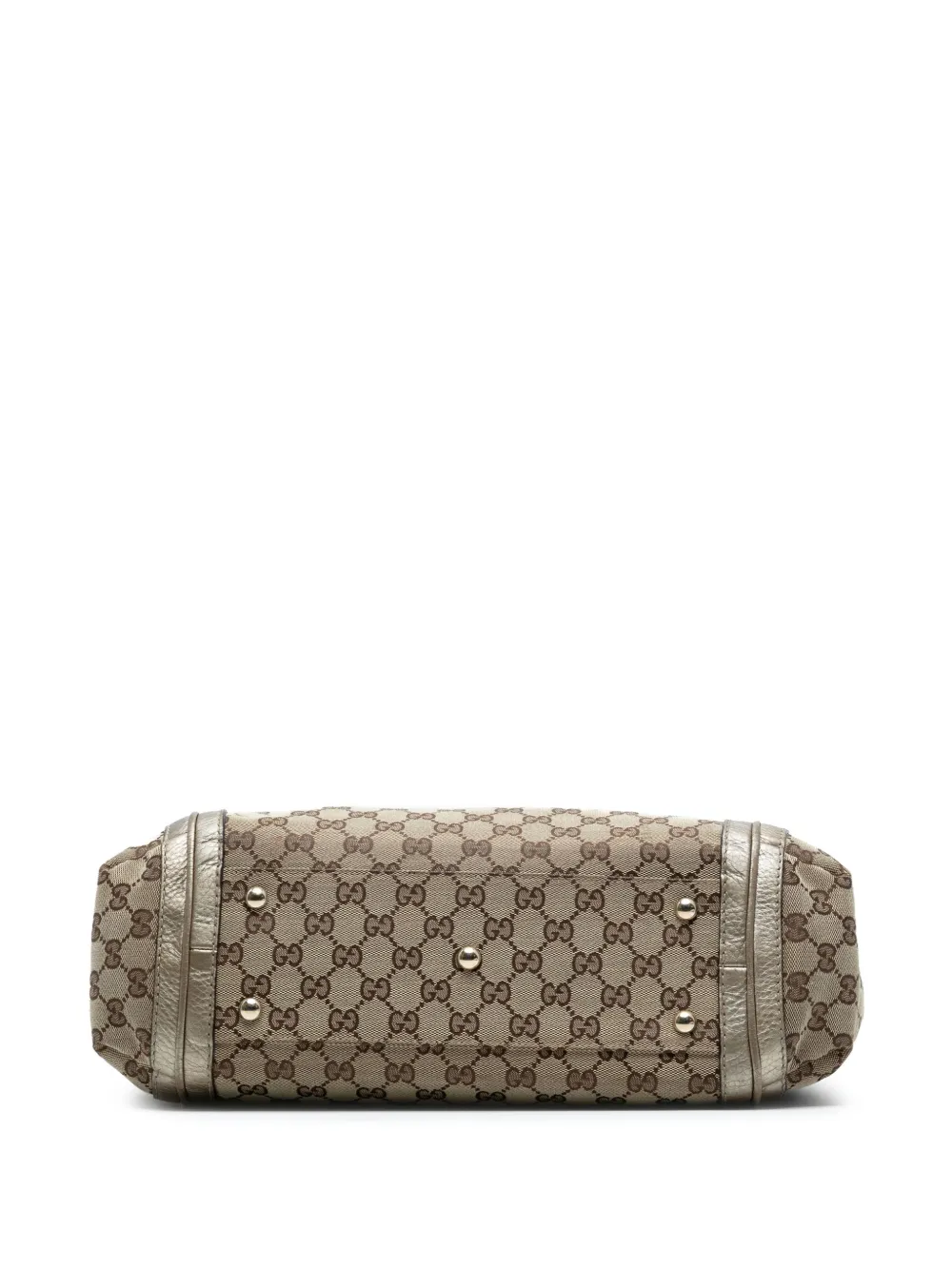 Pre-owned Gucci 2016-2025 Large Gg Canvas Bella Shoulder Bag In Gold