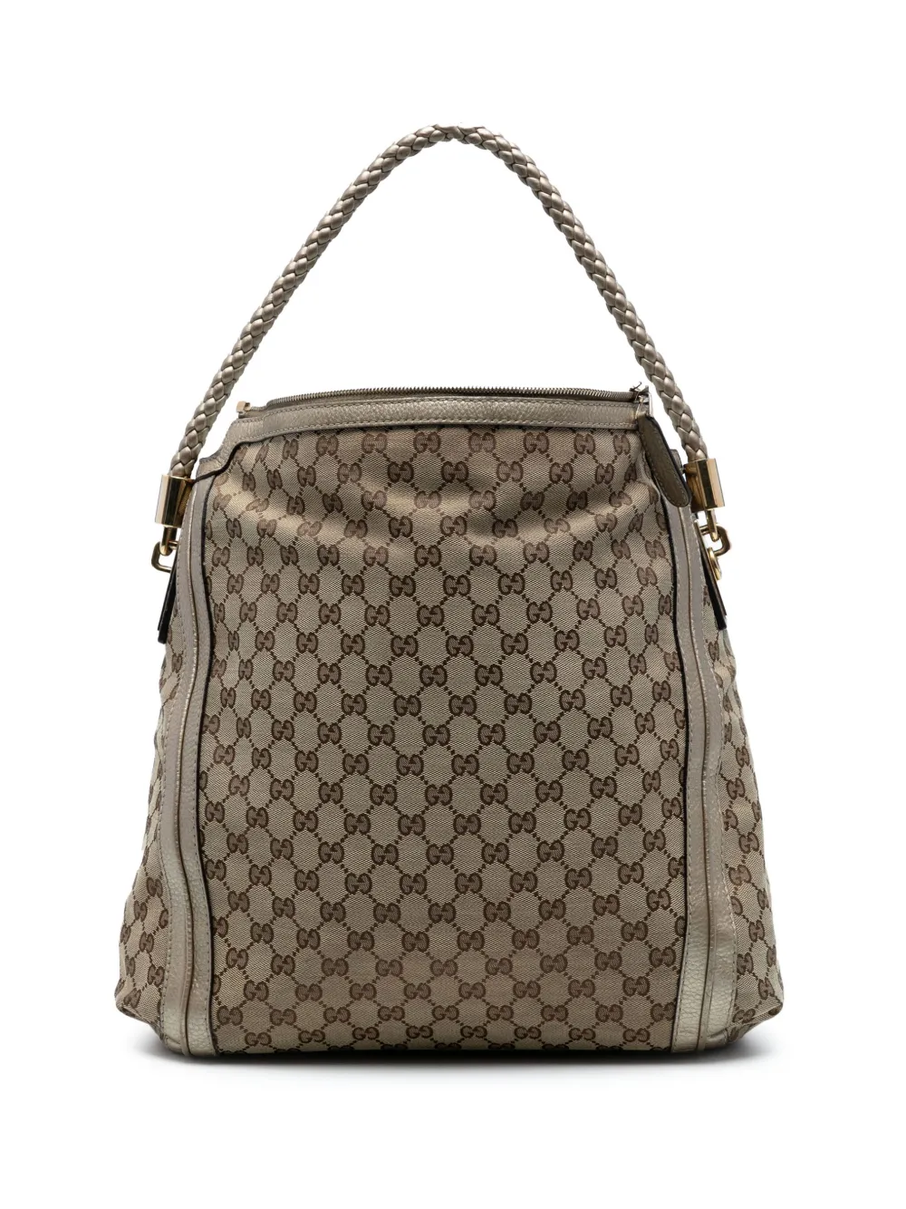 Gucci Pre-Owned 2016-2025 ラージ GGキャンバス ベラ ショルダーバッグ - ゴールドトーン Gucci Pre-Owned 2016-2025 ラージ GGキャンバス ベラ ショルダーバッグ - ゴールドトーン