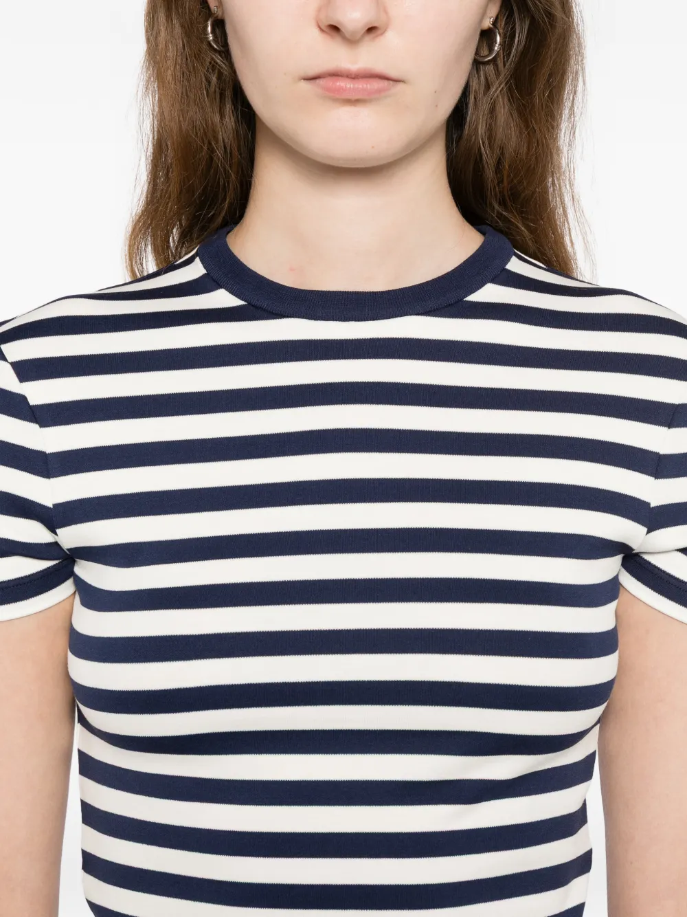 Ralph Lauren Collection Gestreepte top met korte mouwen Blauw