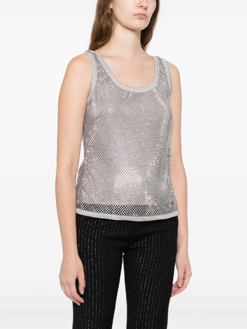 Ralph Lauren Collection Tanktop verfraaid met kristallen Grijs