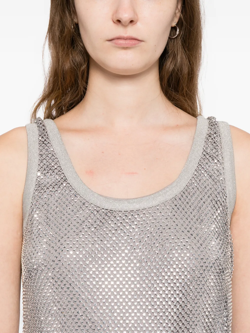 Ralph Lauren Collection Tanktop verfraaid met kristallen Grijs