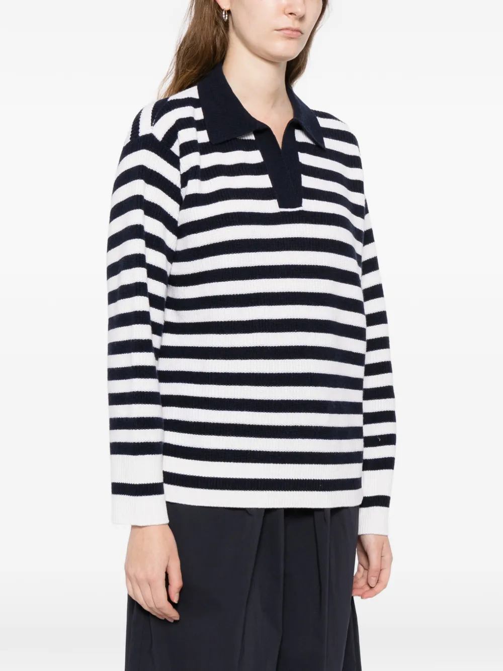 Ralph Lauren Collection Striped Knit Top - Blue 