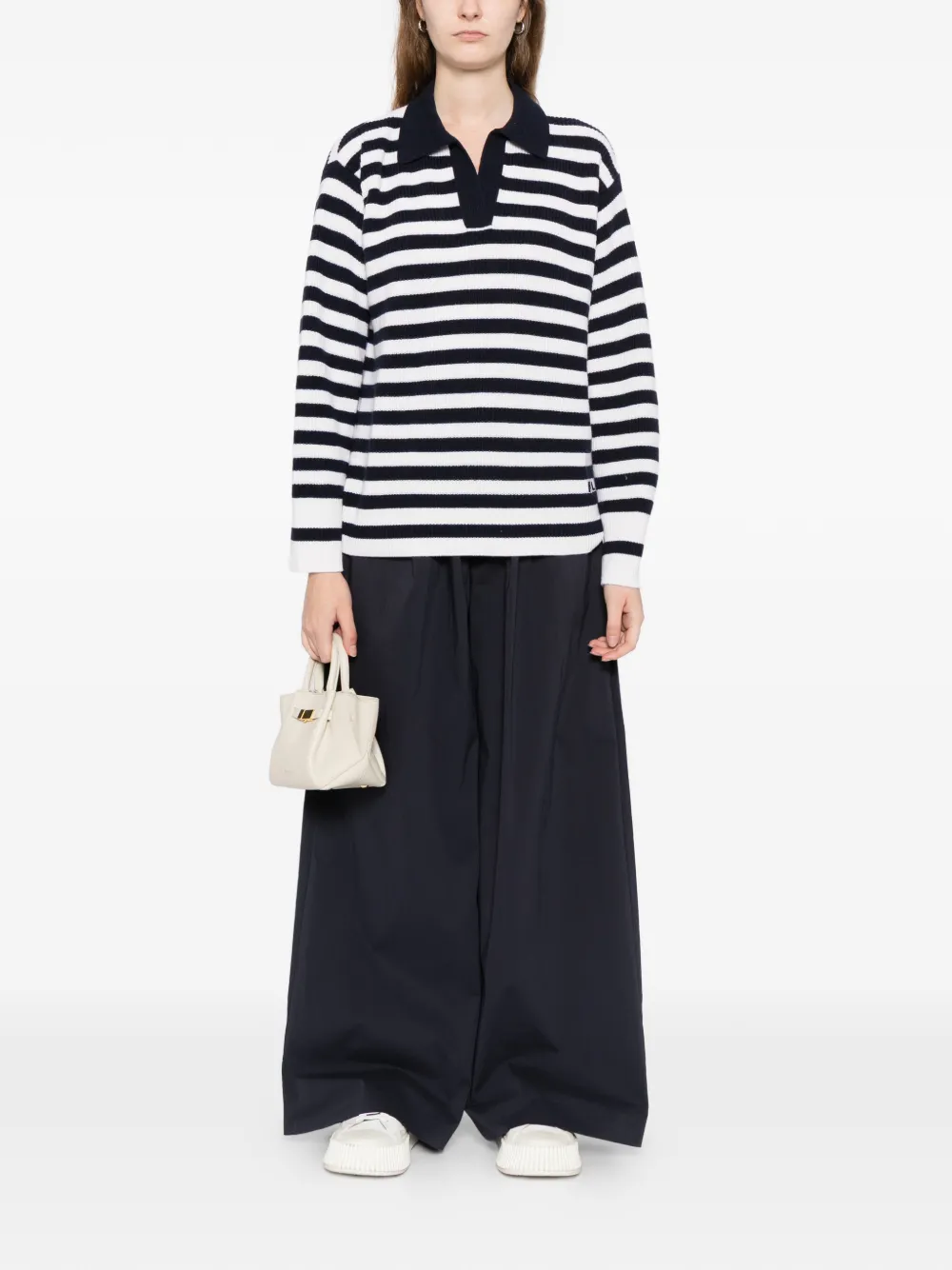  Ralph Lauren Collection Striped Knit Top - Blue 